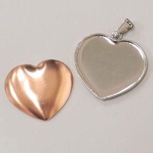 オーダ品 ねむりはーと様 くるみ金具 アクセサリートップ ハート形（OP-444） シルバー 06Zz99_