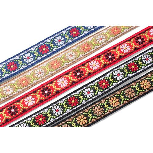 期間限定10％OFF／ チロリアンテープ レトロフラワー（344-920） 9.黒