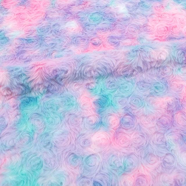 クリアランス特価／ 生地 マーブルローズファー 約160cm幅×50cmカット