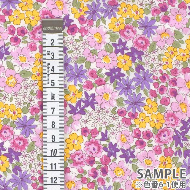 カットクロス ブロード花柄プリント 約112cm幅×約100cm 6-1.ピンク