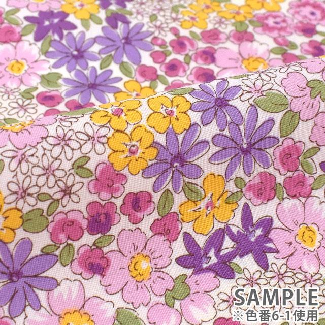 カットクロス ブロード花柄プリント 約112cm幅×約100cm 6-1.ピンク