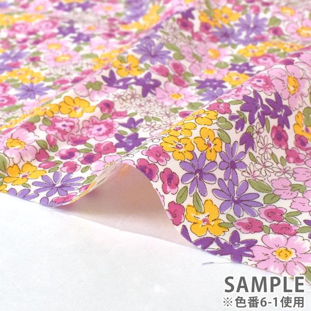 カットクロス ブロード花柄プリント 約112cm幅×約100cm 6-1.ピンク