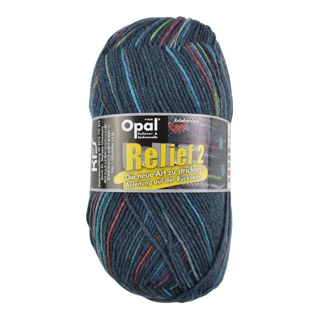 毛糸 Opal-オパール- レリーフ2 4ply/4本撚り Marine 9663.ネイビー系