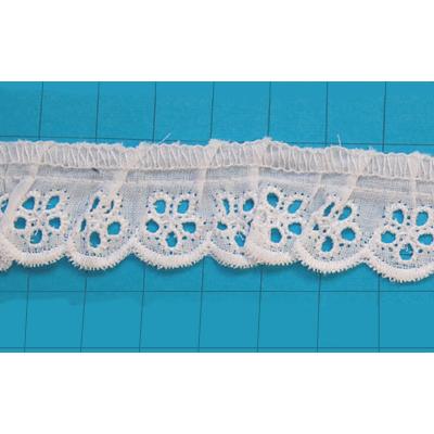 綿ギャザーレース（MO36） 約1.5cm幅 1.白 07Ac99_ : 新宿オカダヤ