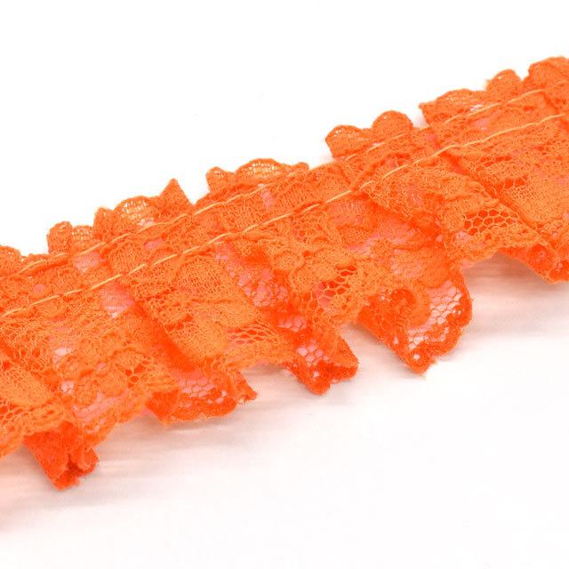 ジャンクジャーナル素材☆紅茶染めフリルレース2メートル ジャンク