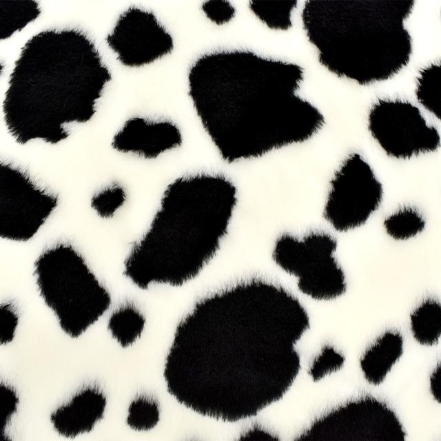 期間限定20％OFF／ 生地 アニマルボア/ウシ柄（9038） 2011.白/黒