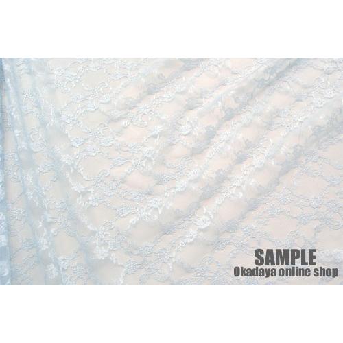 期間限定20％OFF／ 生地 広幅ラッセルレース（6788T） 5.水色 10Ac04_
