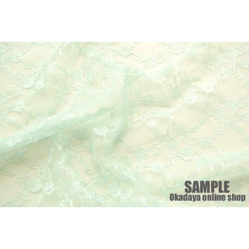 期間限定20％OFF／ 生地 広幅ラッセルレース（6788T） 5.水色 10Ac04_