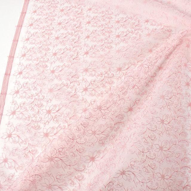 生地 オーガンジーレース 花柄（OE9512） 2.ピンク 10Ac04_ : 新宿