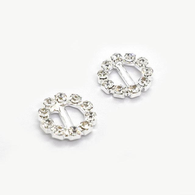 期間限定10％OFF／ ドール用 ラインストーンバックル クリア×シルバー