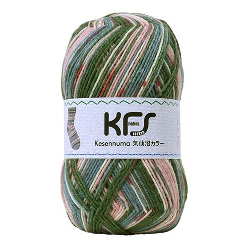 毛糸 Opal-オパール- 気仙沼カラー 4ply/4本撚り KFS106.桜/グリーン・ピンク系マルチカラー (M)_b1j｜okadaya-ec