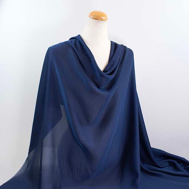 期間限定20％OFF／ 生地 千鳥シフォンジャガード（R80） 3.ネイビー