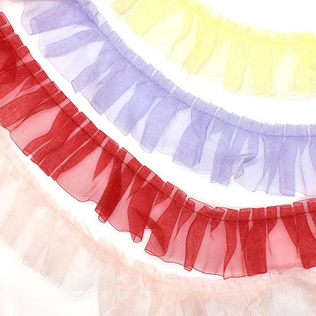 オーガンジーフリルレース（OS4128） 37.パープル 07Ac99_ : 新宿