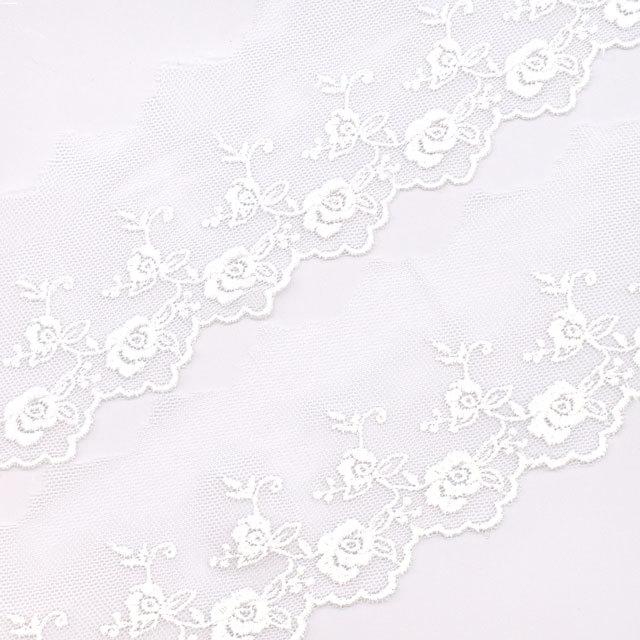 チュールレース 薔薇（66030） 0.生成 07Ac99_ : 新宿オカダヤYahoo!店