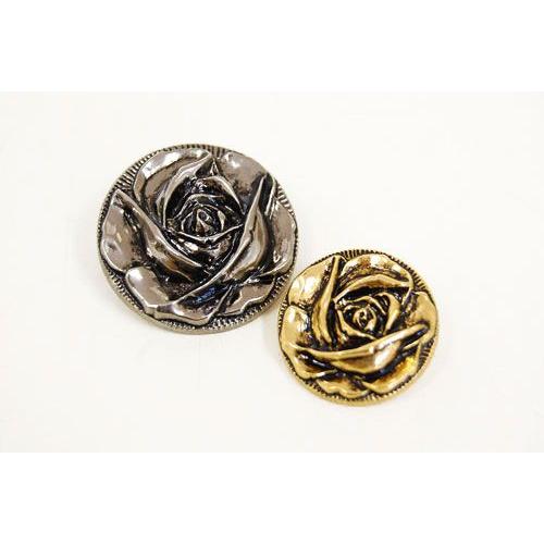 メタル薔薇ボタン（M-1344） 30mm 4.ゴールド 08Bg99_ : 新宿オカダヤ