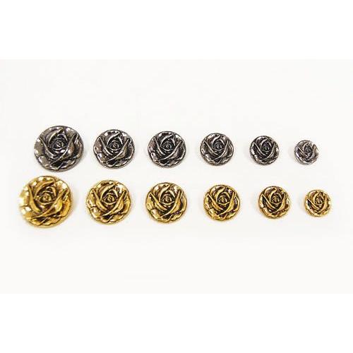 ＊薔薇ボタン　リング＊ メタル薔薇ボタン（M-1344） 30mm 4.ゴールド 08Bg99_ : 新宿オカダヤ