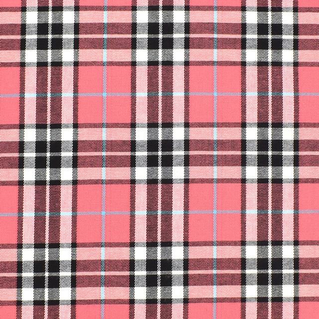生地 テッキングタータン 18 0611 21 サーモンピンク 水色ライン H K4 新宿オカダヤyahoo 店 通販 Yahoo ショッピング