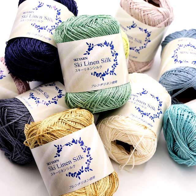 skiyarn 手編み糸 スキー リネンシルク 1426.ブルーグレー 06Bo99_