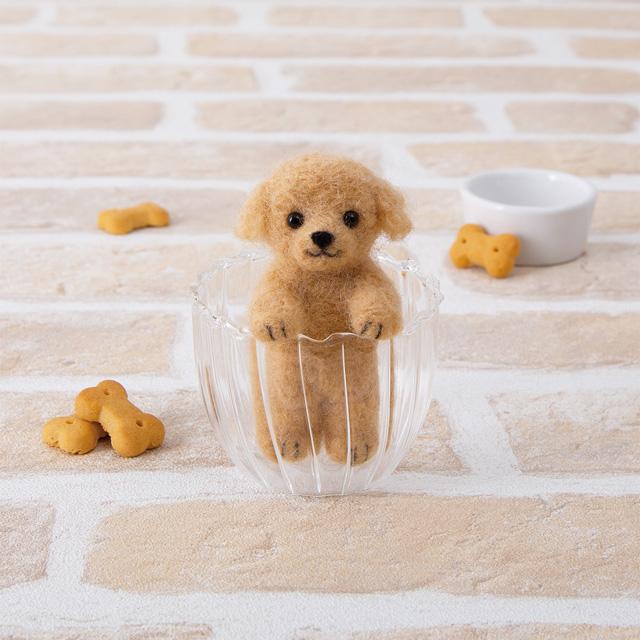 ニードルフェルトキット ふわふわ羊毛でつくる、フェルト犬 ニードルフェルトキット ふわふわ羊毛でつくる、フェルト犬