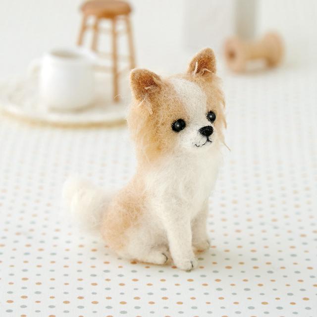 ニードルフェルトキット ふわふわ羊毛でつくる、フェルト犬＆フェルト
