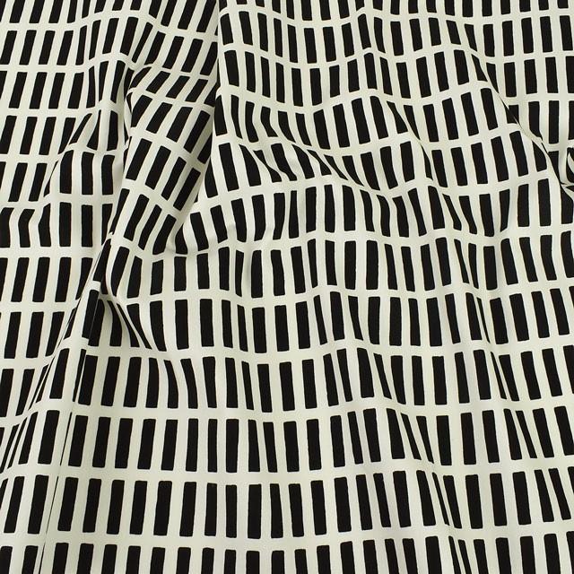 期間限定10％OFF／ 生地 オックスモダンチェック（37088） 1F.ブラック