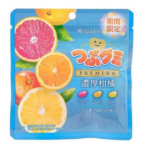 2個セット 春日井 つぶグミ PREMIUM 濃厚柑橘 期間限定 : おかど書店