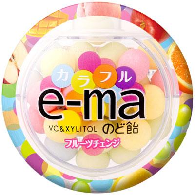 e-maのど飴 味覚糖 e-ma のど飴容器 カラフルフルーツチェンジ 33g×6袋 