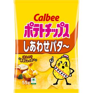 カルビー（Calbee） ポテトチップスしあわせバター 55g×12袋 : おかげ