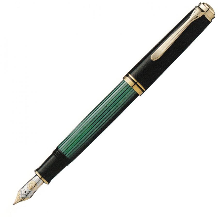 Pelikan 万年筆 M800黒・緑18金EF(極細) 【公式通販】