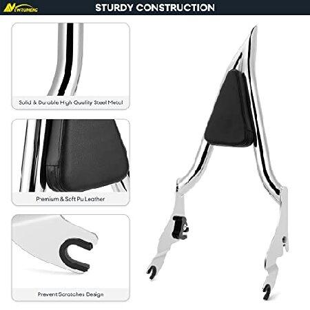 22'' One-Piece Sissy Bar Motorcycle Rear Passenger Backrest Compatible with Harley Touring Road King Street Glide Electra Glide CVO Road Glide FLHR FL