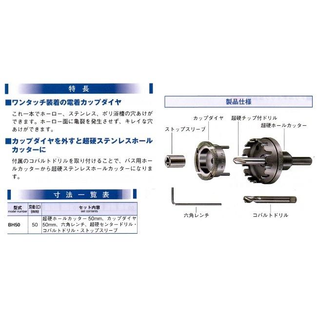 大見工業　バス用ホールカッター　BH50　ホーロー浴槽の穴あけが可能｜okaidoku-kiyosi｜02