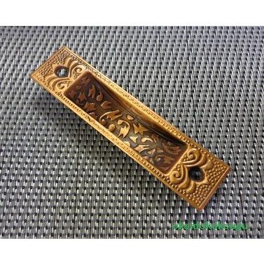 石目唐草チリ出し戸引手 GB 90mm 銅ブロンズ : お買い得工具DIY