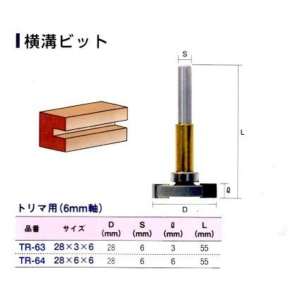 ライト精機　横溝ビット　トリマ用（６ｍｍ軸）｜okaidoku-kiyosi