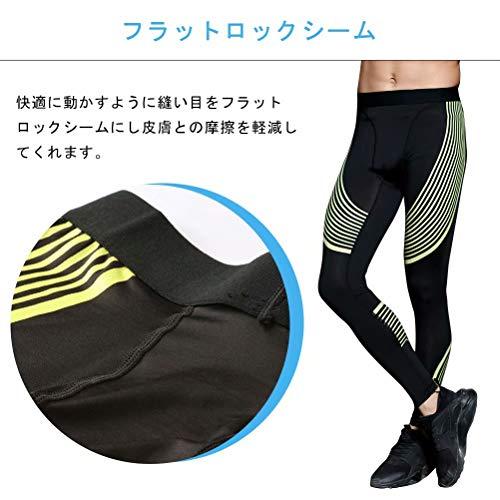 Muxuryee メンズ スポーツタイツ コンプレッションタイツ ロング レギンス ランニングタイツ ストレッチパンツ 加圧スパッツ パワーストレッチ｜okaidoku-store22｜04