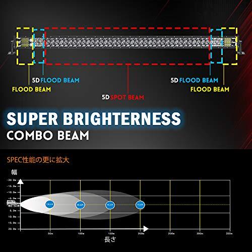 LEDライトバー 車用 52インチ LED作業灯 12V/24V兼用 50000LM 360W 6500k CREEチップ 広角狭角一体型発光 IP6｜okaidoku-store22｜05