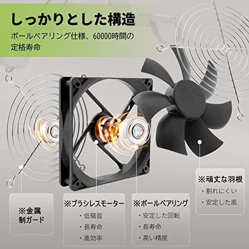 Mauknci USBファン 12cm 2台1組 2連USBファン 静音 5V 3段階風量調整 PS4など用 冷却ファン｜okaidoku-store22｜05