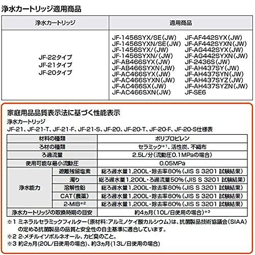 INAX LIXIL リクシル交換用浄水器カートリッジ 【JF-20-T】 標準タイプ 5物質除去 蛇口 リクシル 3本セット｜okaidoku-store22｜06