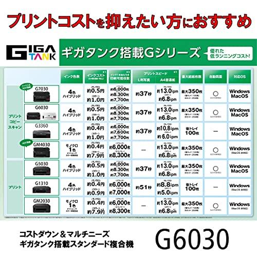 Canon プリンター A4インクジェット複合機 特大容量ギガタンク搭載 G6030 ブラック｜okaidoku-store22｜07