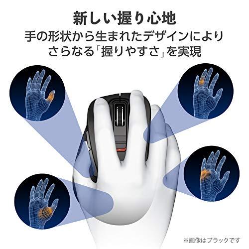 エレコム マウス ワイヤレス Mサイズ 5ボタン(戻る・進むボタン搭載) BlueLED 握りの極み ホワイト(フェイス) M-XGM10DBWH/E｜okaidoku-store22｜03