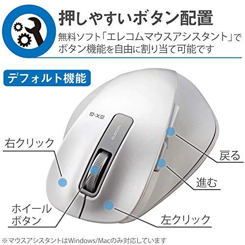 エレコム マウス ワイヤレス (レシーバー付属) Mサイズ 5ボタン (戻る・進むボタン搭載) BlueLED 握りの極み ホワイト M-XGM10D｜okaidoku-store22｜04