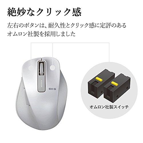 エレコム マウス ワイヤレス (レシーバー付属) Mサイズ 5ボタン (戻る・進むボタン搭載) BlueLED 握りの極み ホワイト M-XGM10D｜okaidoku-store22｜07