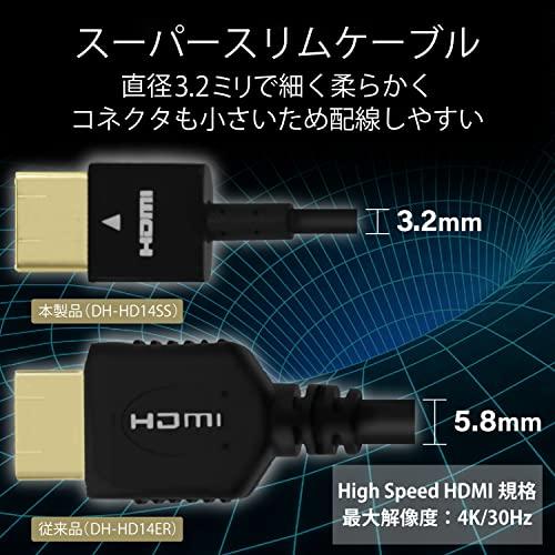 エレコム HDMI ケーブル 1m 4K × 2K対応 スーパースリム ブラック DH-HD14SS10BK｜okaidoku-store22｜03