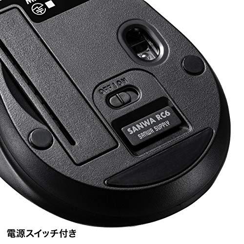 サンワサプライ ワイヤレスマウス 静音 チルトホイール 5ボタン ブルーLED 小型 ブラック MA-WBL189BK｜okaidoku-store22｜10