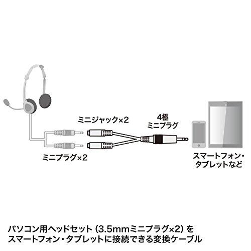 サンワサプライ ヘッドホン+マイク変換アダプタケーブル(3極メスx2-4極オス)｜okaidoku-store22｜03