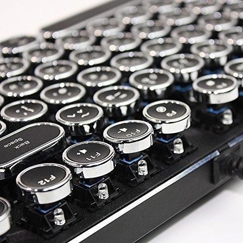 HKW タイプライター風メカニカルキーボード 青軸 104キー USB HKW タイプライター風メカニカルキーボード 青軸 104キー USB
