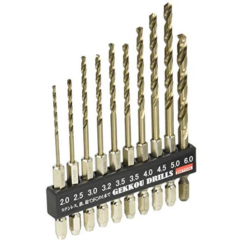 【新着商品】ビックツール 月光ドリル六角軸10本セット(φ2.0,φ2.5,φ3 ビックツール 月光ドリル六角軸10本セット(φ2.0,φ2.5,φ3.0,φ3.2,φ4.0