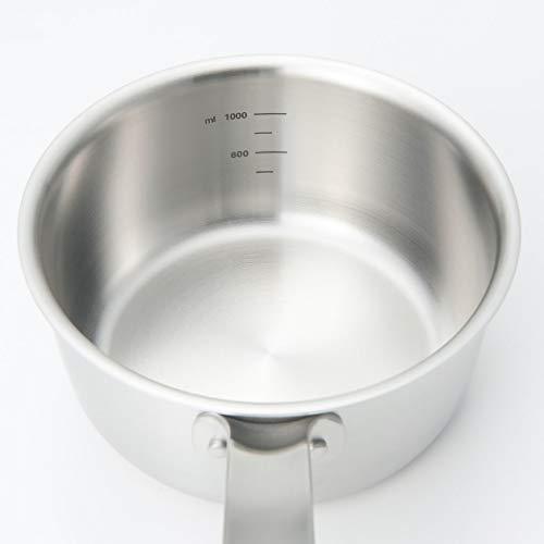 無印良品 ステンレスアルミ全面三層鋼片手鍋 約1.5L/約幅36*高さ13cm
