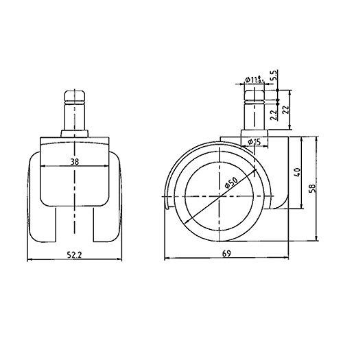 ナカバヤシ OAチェア用オプション ウレタンキャスター ブラック CA-CU01BK wyw801m ナカバヤシ OAチェア用オプション ウレタンキャスター ブラック CA