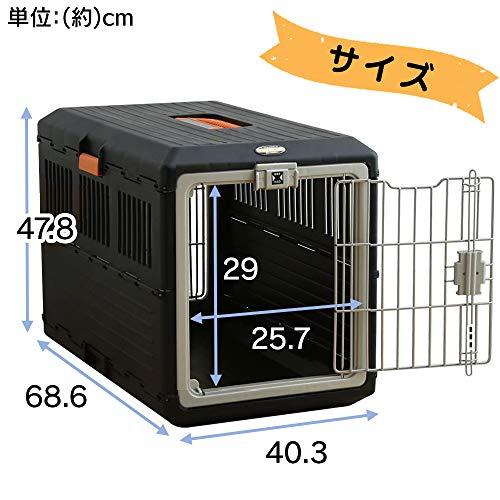 アイリスオーヤマ 犬 猫 キャリー 折りたたみ ブラック/オレンジ