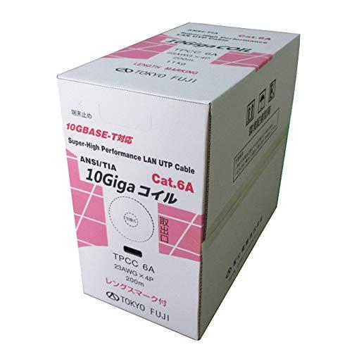 冨士電線 Cat6A 単線 *10G-T*LAN UTP ケーブル 200m巻 TPCC6A 23AWGX4P
